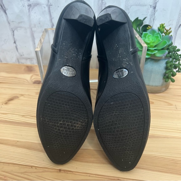 Stuart Weitzman Black Leather 3.5” Heels Sz 10 - Picture 5 of 8